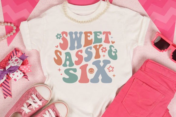 Preview of 6th Birthday Girl SVG in retro style for Cricut projects.