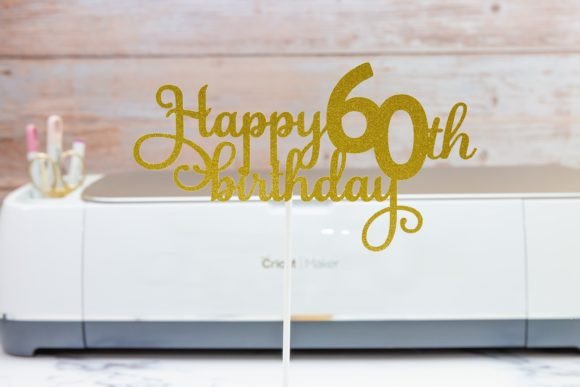 Preview of an elegant 60th birthday SVG