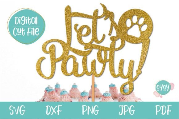 Dog-themed birthday cake topper SVG for Cricut