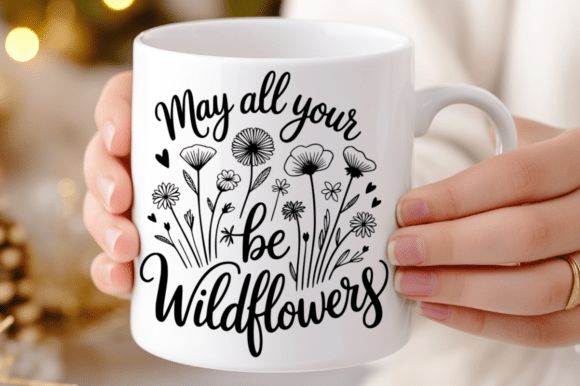 Preview of floral inspirational quote SVG design