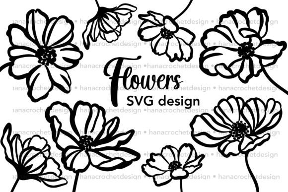 Simple floral SVG flower design for Cricut