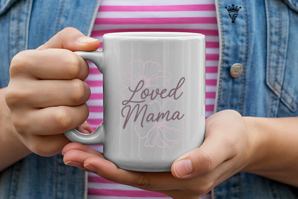 Preview of 'Loved Mama' floral SVG design