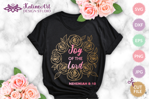 Preview of rose flowers wreath SVG cut file