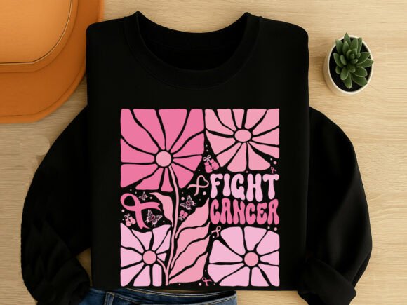 Preview of 'Fight Cancer' boho floral SVG