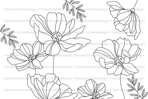 Preview of flower outline SVG cut file