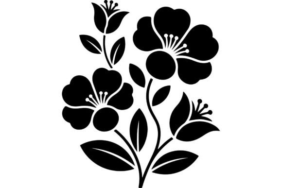 Preview of black wildflower bouquet SVG design