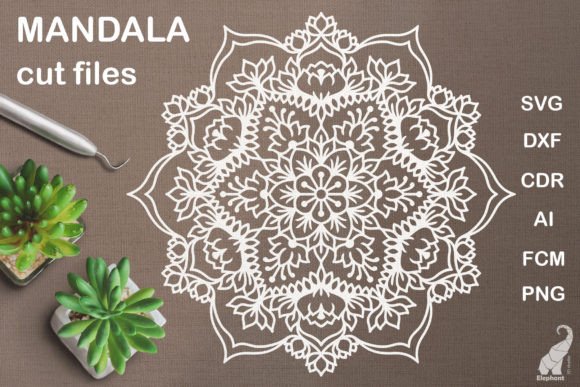 Detailed floral mandala SVG design for Cricut