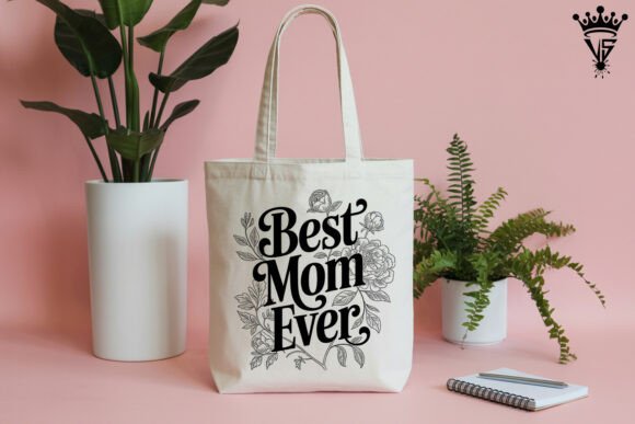 Preview of 'Best Mom Ever' floral SVG design