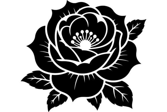 Preview of black wildflower bouquet SVG design