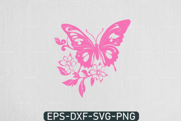 Floral butterfly SVG design for Cricut flower projects