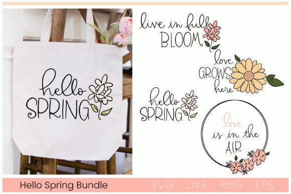 Cricut-friendly Hello Spring floral SVG design for creative projects