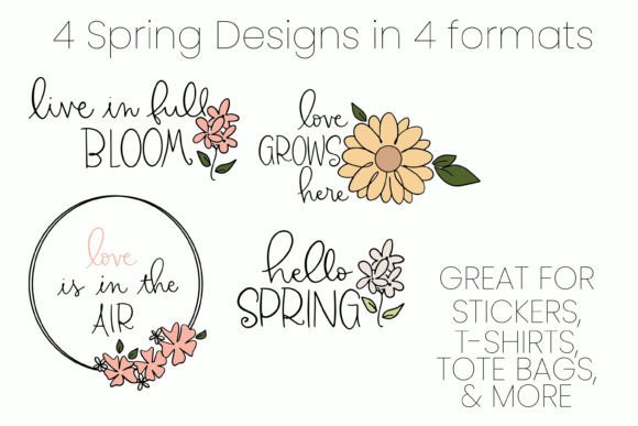 Decorative floral SVG bundle for Hello Spring crafts