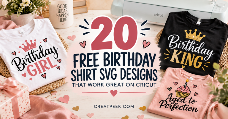 Birthday shirt SVG projects featuring Birthday Girl, Birthday King and cupcake designs for Cricut crafts