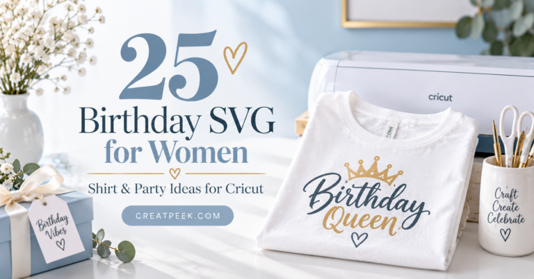 Birthday SVG ideas for women featuring a Birthday Queen shirt design for Cricut
