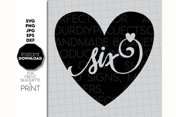 Heartwarming six birthday number SVG for kids' shirts