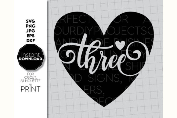 Charming three birthday number SVG for kids' tees