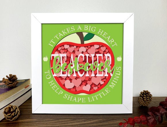 3D shadow box SVG file for Teacher Day, perfect for Cricut projects