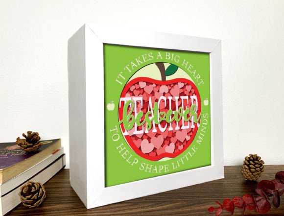 Teacher Day themed 3D shadow box SVG, ideal for Cricut cutting