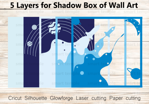 Intricate Space Rocket Shadow Box SVG for Cricut cutting machines