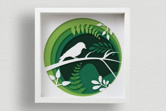 3D bird shadow box SVG design for Cricut, perfect for layered mandala art