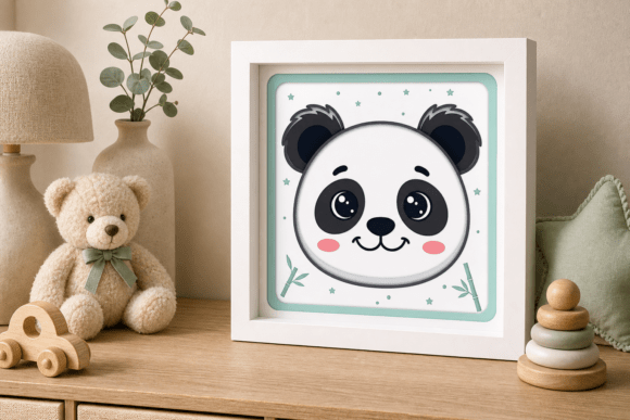 Layered Panda shadow box SVG perfect for crafting enthusiasts