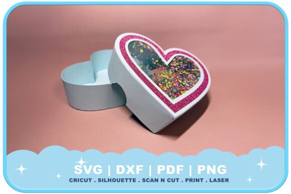 3D shaker heart gift box SVG for Cricut crafting