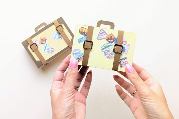 3D suitcase gift box SVG design for Cricut projects