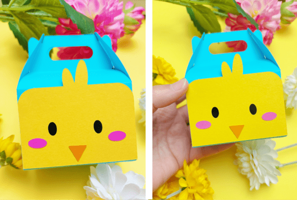 Preview of chick gable gift box SVG for crafts