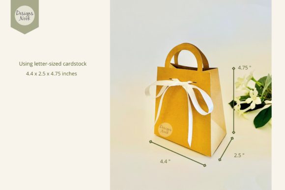Preview of ribbon shopping gift bag SVG design
