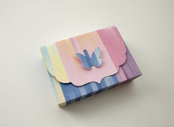 Gift box SVG template featuring a butterfly design, ideal for crafting with Cricut