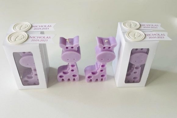 SVG template for crafting a giraffe-themed candle and soap gift box using Cricut