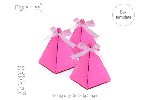 Pyramid favor box template SVG for Cricut projects