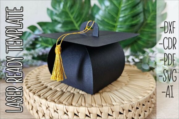 Graduation cap candy box SVG template for Cricut projects