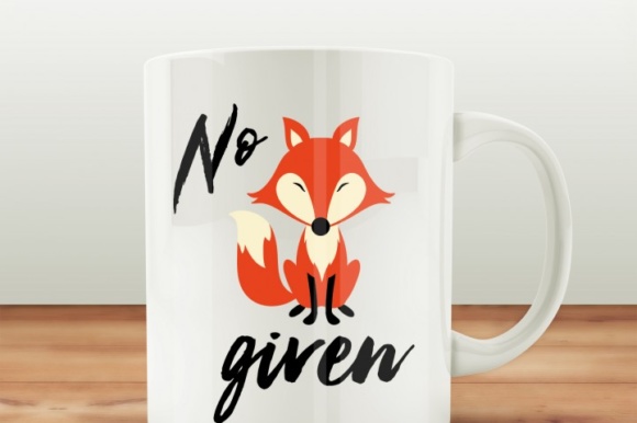 Cricut-friendly SVG featuring a whimsical fox and 'No Fox Given' phrase