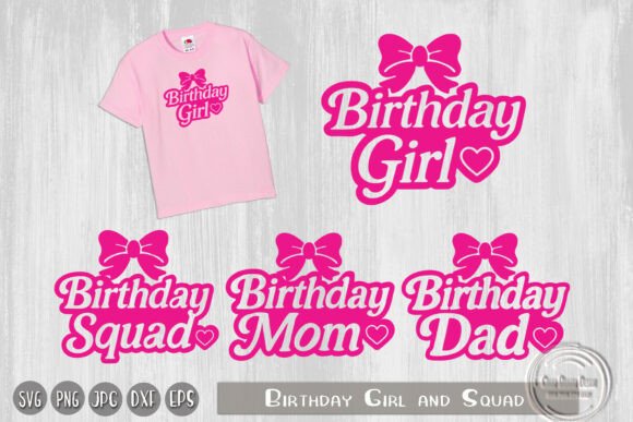 SVG design for Cricut featuring 'Birthday Girl' text, ideal for beginner projects