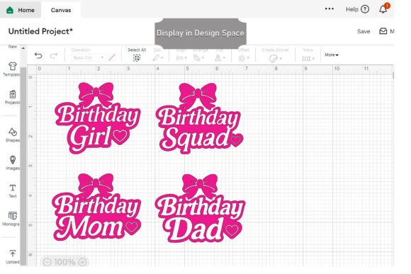 Simple 'Birthday Parents' SVG for Cricut beginners, perfect for family-themed crafts