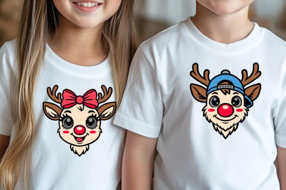 Cute reindeer face SVG design for Cricut projects, perfect for beginners