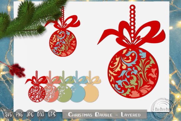 SVG design of a Christmas bauble ornament for Cricut beginners