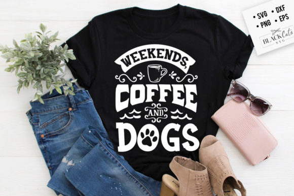 Relaxing coffee and dogs SVG design for Cricut