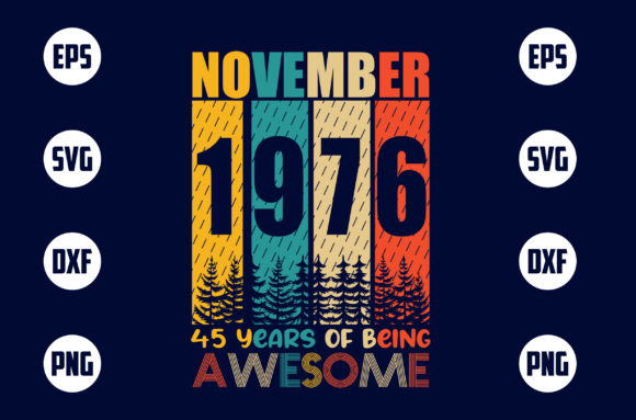 Milestone 'November 1976' SVG design for Cricut