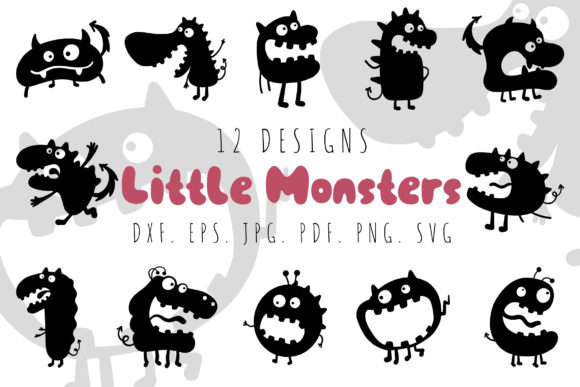 Silhouette of a little monster, perfect for Cricut beginners creating simple projects