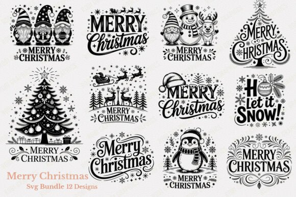 Cheerful Merry Christmas SVG designs for Cricut projects