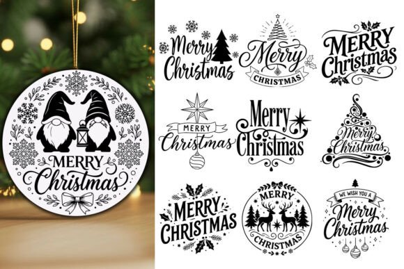 Diverse Merry Christmas SVG designs for Cricut bundles