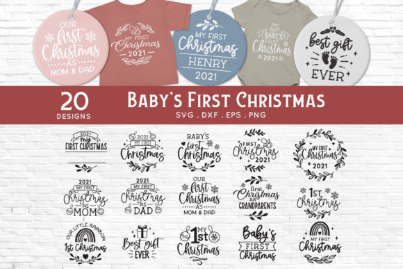 Adorable Baby's First Christmas SVG designs for Cricut