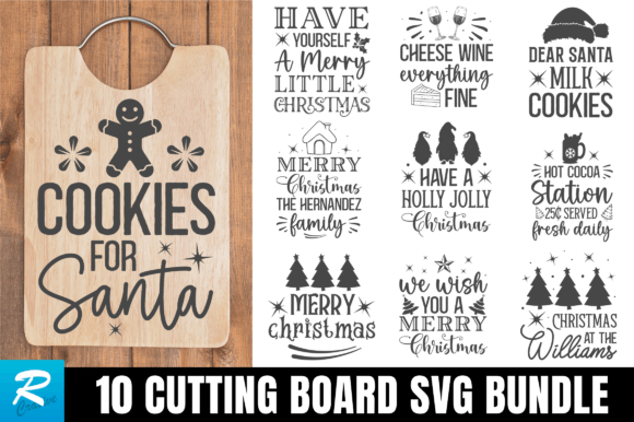Christmas SVG designs for decorating cutting boards
