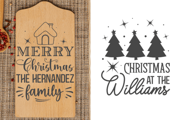 Preview of cutting board Christmas SVG bundle