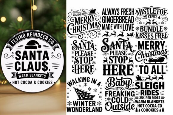 Elegant vintage Christmas SVG designs for Cricut