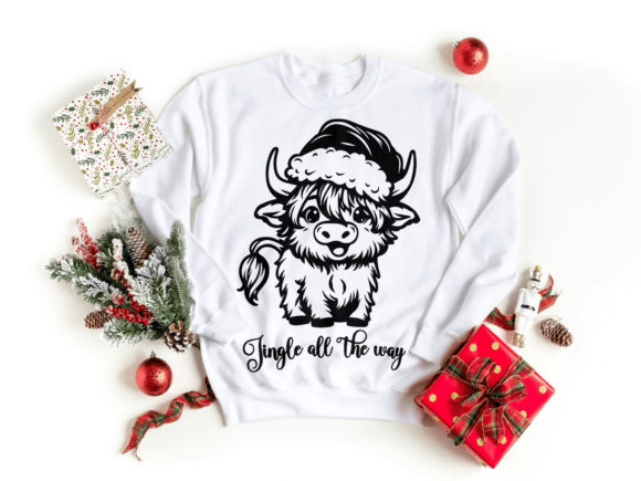 Preview of Highland Cow Christmas SVG bundle for crafting
