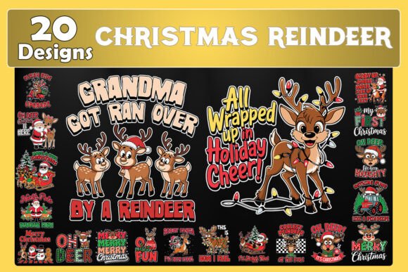 Festive Christmas Reindeer SVG design for Cricut crafting