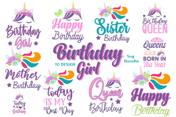Comprehensive birthday girl SVG bundle